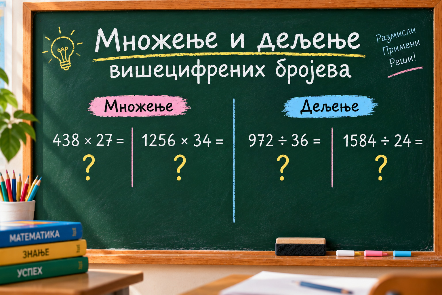 Množenje i deljenje višecifrenih brojeva – matematička vežba