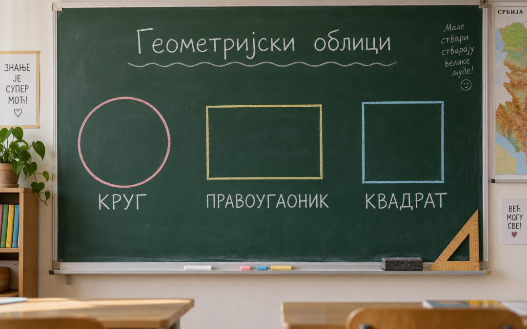 Krug, pravougaonik kvadrat – matematička vežba