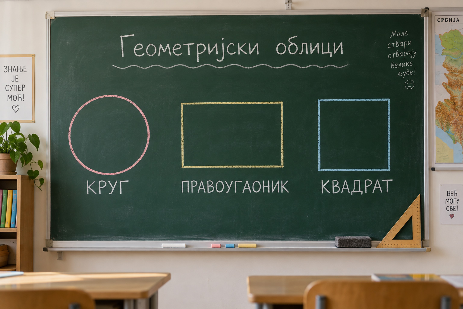 Krug, pravougaonik kvadrat – matematička vežba